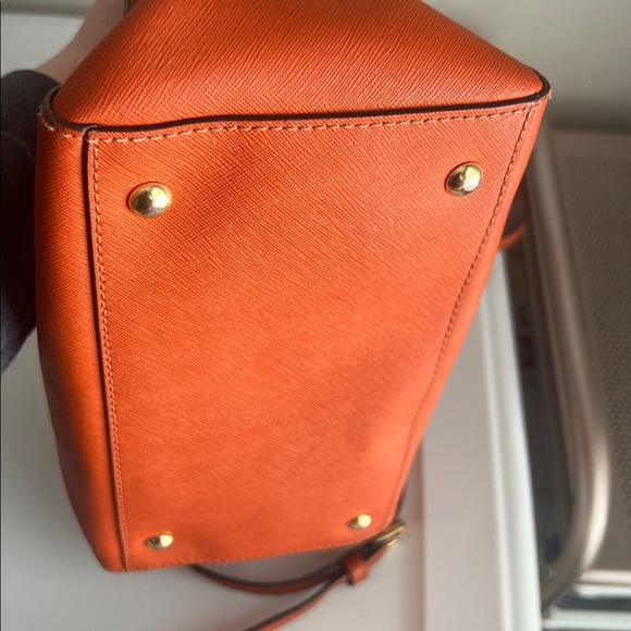 Michael Kors saffiano orange leather satchel + crossbody - Picture 11 of 14